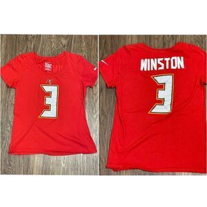 Nike Tampa Bay Buccaneers Short Sleeve T-shirt #3 Winston Red White Size Large